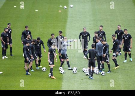 (180614) - Sankt Petersburg, 14. Juni 2018 (Xinhua) - der Iran Spieler besuchen Sie ein Training vor der Russland Wm 2018 in Sankt Petersburg, Russland, am 14. Juni 2018. (Xinhua / Li Ming) Stockfoto