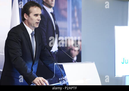Madrid, Madrid, Spanien. 14 Juni, 2018. Julen Lopetegui bei der Präsentation der Julen Lopetegui als neuen Cheftrainer des F.C. Real Madrid im Santiago Bernabeu Stadion am 14. Juni 2018 in Madrid, Spanien Credit: Jack Abuin/ZUMA Draht/Alamy leben Nachrichten Stockfoto
