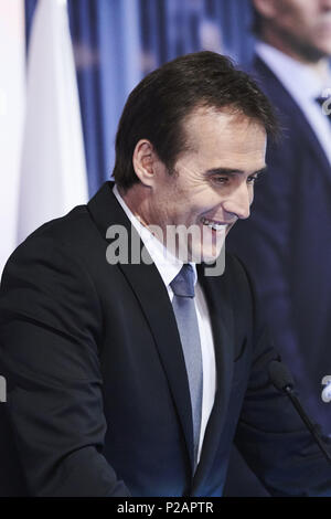 Madrid, Madrid, Spanien. 14 Juni, 2018. Julen Lopetegui bei der Präsentation der Julen Lopetegui als neuen Cheftrainer des F.C. Real Madrid im Santiago Bernabeu Stadion am 14. Juni 2018 in Madrid, Spanien Credit: Jack Abuin/ZUMA Draht/Alamy leben Nachrichten Stockfoto