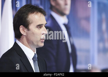 Madrid, Madrid, Spanien. 14 Juni, 2018. Julen Lopetegui bei der Präsentation der Julen Lopetegui als neuen Cheftrainer des F.C. Real Madrid im Santiago Bernabeu Stadion am 14. Juni 2018 in Madrid, Spanien Credit: Jack Abuin/ZUMA Draht/Alamy leben Nachrichten Stockfoto