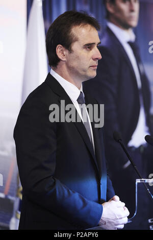 Madrid, Madrid, Spanien. 14 Juni, 2018. Julen Lopetegui bei der Präsentation der Julen Lopetegui als neuen Cheftrainer des F.C. Real Madrid im Santiago Bernabeu Stadion am 14. Juni 2018 in Madrid, Spanien Credit: Jack Abuin/ZUMA Draht/Alamy leben Nachrichten Stockfoto
