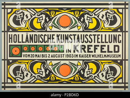 232 Poster, Holländische Kunstausstellung (Niederländische Kunst Ausstellung in Krefeld), 1903 (CH) 18712979 Stockfoto