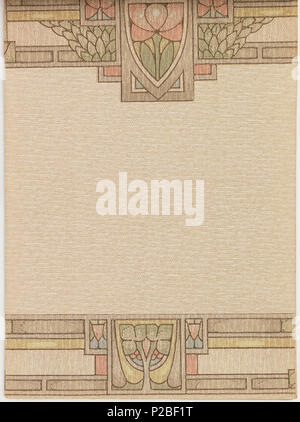. Englisch: Musterbuch (USA), 1915. Englisch: Sammlung von verschiedenen Designs, jeweils in mehreren Farben gezeigt. Muster für Wohnzimmer, Hallen, Esszimmer und Schlafzimmer. Viele sind mit passenden oben und unten Cut-out Grenzen gezeigt. Einige haben Fabric swatch befestigt. Die Proben werden mit den teureren auf der Vorderseite des Buches angeordnet. . 1915 280 Musterbuch (USA), 1915 (CH) 18491411-15 Stockfoto