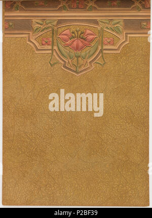 . Englisch: Musterbuch (USA), 1915. Englisch: Sammlung von verschiedenen Designs, jeweils in mehreren Farben gezeigt. Muster für Wohnzimmer, Hallen, Esszimmer und Schlafzimmer. Viele sind mit passenden oben und unten Cut-out Grenzen gezeigt. Einige haben Fabric swatch befestigt. Die Proben werden mit den teureren auf der Vorderseite des Buches angeordnet. . 1915 280 Musterbuch (USA), 1915 (CH) 18491411-22 Stockfoto