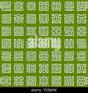Nahtlose Muster mit runic quadratischen Mustern. Runen Stock Vektor