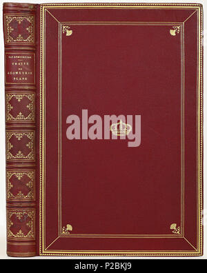 . Band van Rood segrijn. Nederlands: Tabletten: G.E. van Remoortere. "Traité de géométrie Ebene. Paris, Brüssel, 1864. . 1864; 29 Band van Rood segrijn - KONB 12-475 D36 Stockfoto