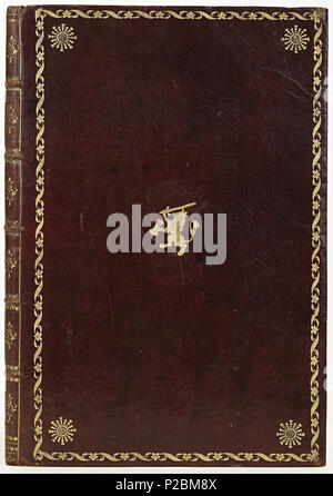 . Band van donker karmijnbruin marokijn. Nederlands: Tabletten: Auszug uit de Resolutien van de Edele Raaden Mogende Heeren van Staate der Vereeningde Nederlanden. Donderdag den 28 Augusti 1777. [Bevat] 't Origineel Provisioneel naerdere Tractaat van de Unie... geteekent te Utrecht vom 6. Dezember 1578. [Te Haarlem, Gedruktter Boekdrukkery Johannes Enschedé en Van zoonen, 1778]. Fol. . 1778-1795; 27 Band van donker karmijnbruin KONB marokijn - 12-1793 20 Stockfoto