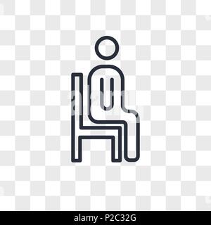 Sie sitzen Vektor Icon auf transparentem Hintergrund isoliert, Hinsetzen logo Konzept Stock Vektor