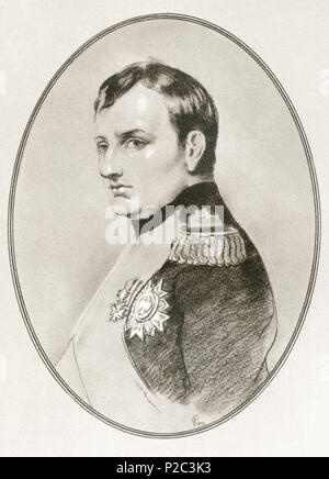 Napoléon Bonaparte, 1769 - 1821. Französischer Staatsmann, Feldherr und Kaiser der Franzosen. Abbildung von Gordon Ross, US-amerikanischer Künstler und Illustrator (1873-1946), von lebenden Biographien von berühmten Herrscher. Stockfoto