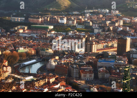 Blick von artxanda Bilbao, Bilbao, Vizcaya, Vizcaya, Baskenland, Euskadi, Euskal Herria, Spanien, Europa Stockfoto