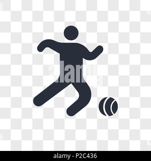 Fußball-Spieler vektor Icon auf transparentem Hintergrund isoliert, Fußballspieler logo Konzept Stock Vektor