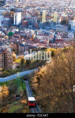 Funicular de Artxanda, Bilbao, Vizcaya, Baskenland, Euskadi, Euskal Herria, Spanien Stockfoto