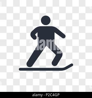 Springen mit Ski vektor Icon auf transparentem Hintergrund isoliert, Springen mit Ski logo Konzept Stock Vektor