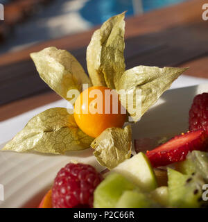 Obst Salat an der Pool Bar im Le Meridien Hotel, Limassol, Limassol, Zypern Stockfoto