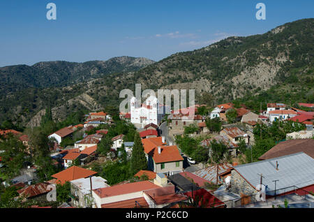 Ansicht oben Pedoulas, Troodos-gebirge, Zypern Stockfoto