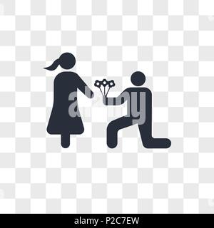 Mann, der Blumen vektor Icon auf transparentem Hintergrund isoliert, Mann, der Blumen logo Konzept Stock Vektor