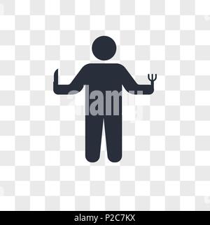 Person hunger Vektor Icon auf transparentem Hintergrund isoliert, Person hunger logo Konzept Stock Vektor