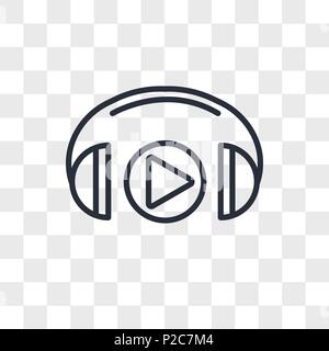 Kopfhörer vektor Icon auf transparentem Hintergrund isoliert, Kopfhörer logo Konzept Stock Vektor