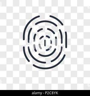 Fingerprint vektor Icon auf transparentem Hintergrund isoliert, Fingerabdruck logo Konzept Stock Vektor
