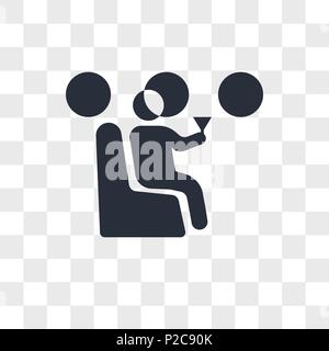 Mann trinken auf der Ebene vektor Icon auf transparentem Hintergrund isoliert, man trinken auf der Ebene logo Konzept Stock Vektor