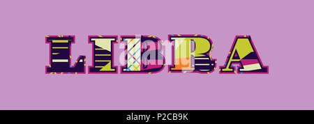 Das Wort WAAGE Konzept in farbenfrohe abstrakte Typografie geschrieben. Stockfoto