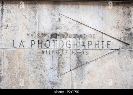 Frankreich, Paris, Maison Europeenne de la Photographie (MEP), Zentrum für zeitgenössische Fotografische Kunst, die im Februar 1996 eröffnet Stockfoto