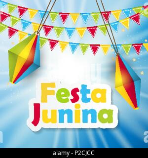 Festa Junina Hintergrund Vektor-Illustration Stock Vektor