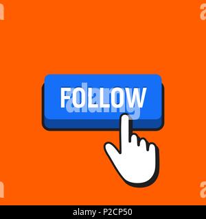 Der Mauszeiger auf die Schaltfläche klickt. Zeiger drücken Sie die Taste Konzept. Stock Vektor