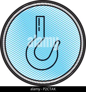 Doodle Metallhaken Symbol Ausrüstung Emblem Stock Vektor