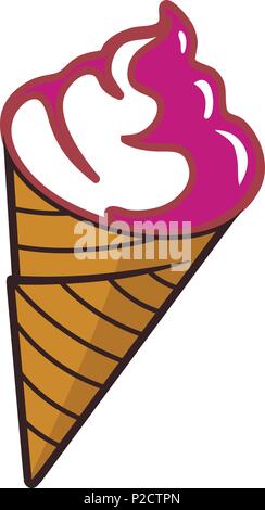 Kirsch Eis in einem Kegel isoliert Stock Vektor