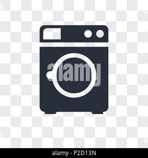 Waschmaschine vektor Icon auf transparentem Hintergrund isoliert, Waschmaschine logo Konzept Stock Vektor