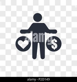 Liebe und Geld vektor Icon auf transparentem Hintergrund, Liebe und Geld logo Konzept isoliert Stock Vektor