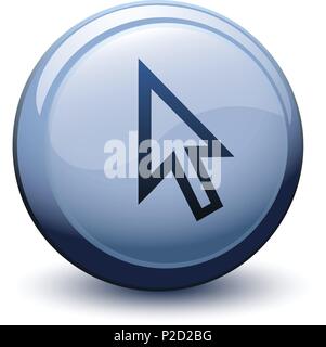 Taste 3D-Cursor Pfeil Weiß mit Schatten auf weißem Hintergrund Stock Vektor