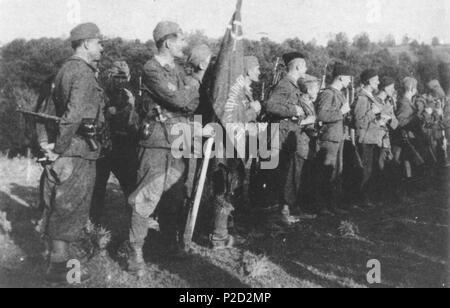 . Italiano: Partigiani della Seconda brigata proletaria nel Luglio 1943. 1943. Unbekannt 2 2. brigata proletaria Stockfoto