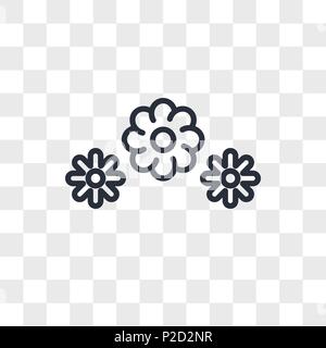 3 Blumen vektor Icon auf transparentem Hintergrund isoliert, 3 Blumen logo Konzept Stock Vektor