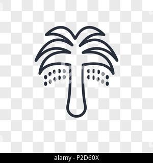 Palm Tree mit Datum vektor Icon auf transparentem Hintergrund isoliert, Palme mit Datum logo Konzept Stock Vektor