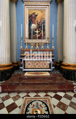 Innenansicht der Pfarrkirche Mariä Himmelfahrt, oder Rotunda von Mosta, Malta Stockfoto