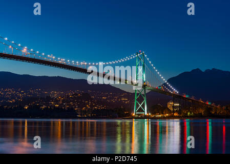 Die Lion Gate Bridge, Vancouver, Britisch-Kolumbien, Kanada Stockfoto