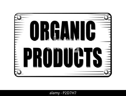Organisches Produkt Gravur style Label, Schild, Zeichen für ihr Design Stock Vektor