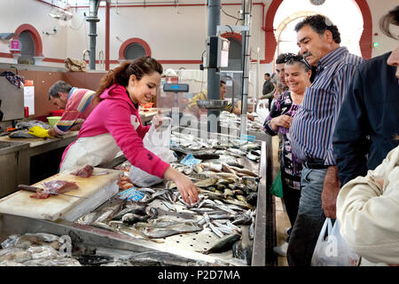 Fischmarkt in Halle, Loulé, Algarve, Portugal Stockfoto