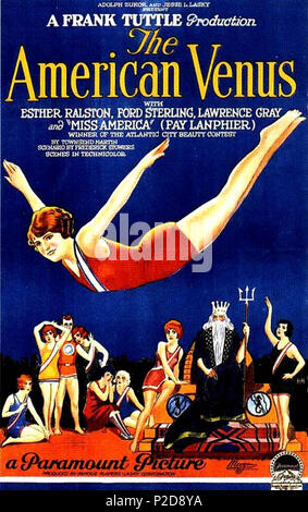 . Englisch: Dieses Poster für den Film 1926 die Amerikanerin Venus. 1926. Paramount Pictures 62 die Amerikanerin Venus Poster Stockfoto