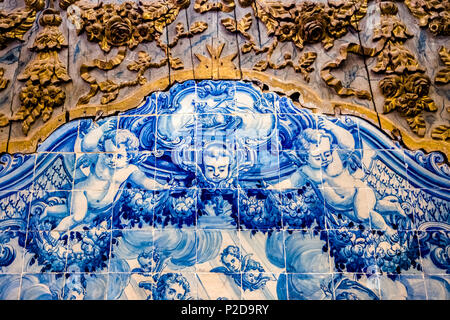 Fliesen- bilder Azulejos, regionale Museum im Kloster Nossa Senhora da conceicao, Beja, Alentejo, Portugal Stockfoto