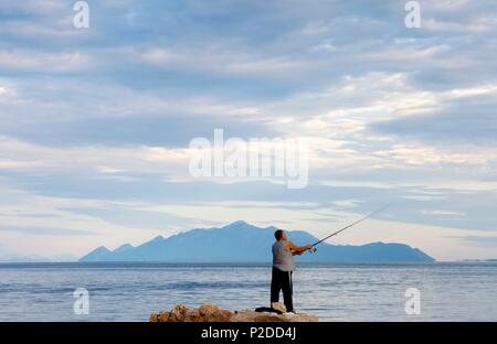 Kroatien, Dalmatien, Dalmatinischen Küste, Insel Hvar Zavala, Fischer Stockfoto