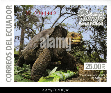 . Lonesome George - Galapagos. Vom 4. Juli 2013. Unbekannt 32 Lonesome George 2013 Ecuador Stempel Stockfoto