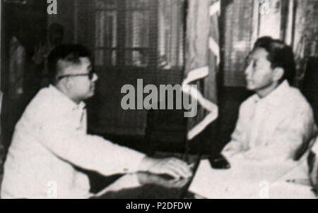 . Englisch: philippinischen Präsidenten Ferdinand Marcos trifft Senator Ninoy Aquino. 23. Februar 2016. Malacañang Palace 43 Präsident Marcos erfüllt Ninoy Aquino Stockfoto