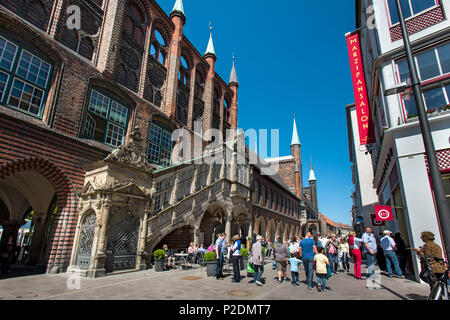 Rathaus, Hansestadt Lübeck, Schleswig-Holstein, Deutschland Stockfoto