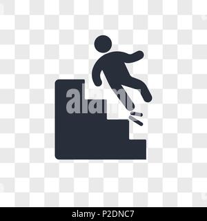 Fallen die Treppe runter Vektor Icon auf transparentem Hintergrund isoliert, fallen die Treppe runter logo Konzept Stock Vektor
