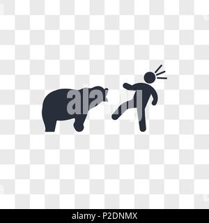 Tragen angreifenden Vektor Icon auf transparentem Hintergrund isoliert, Bär angreifen logo Konzept Stock Vektor