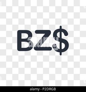 Währung vektor Icon auf transparentem Hintergrund Belize, Belize Währung logo Konzept Stock Vektor