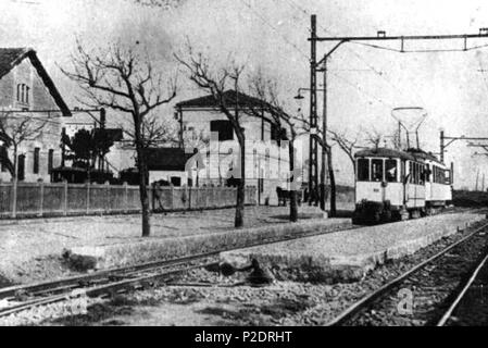 . Italiano: Veduta della Stazione di Centocelle con i binari della diramazione pro Piazza dei Mirti. 1928. Unbekannt 60 Stazione di Centocelle - Vecchia e Nuova Stockfoto